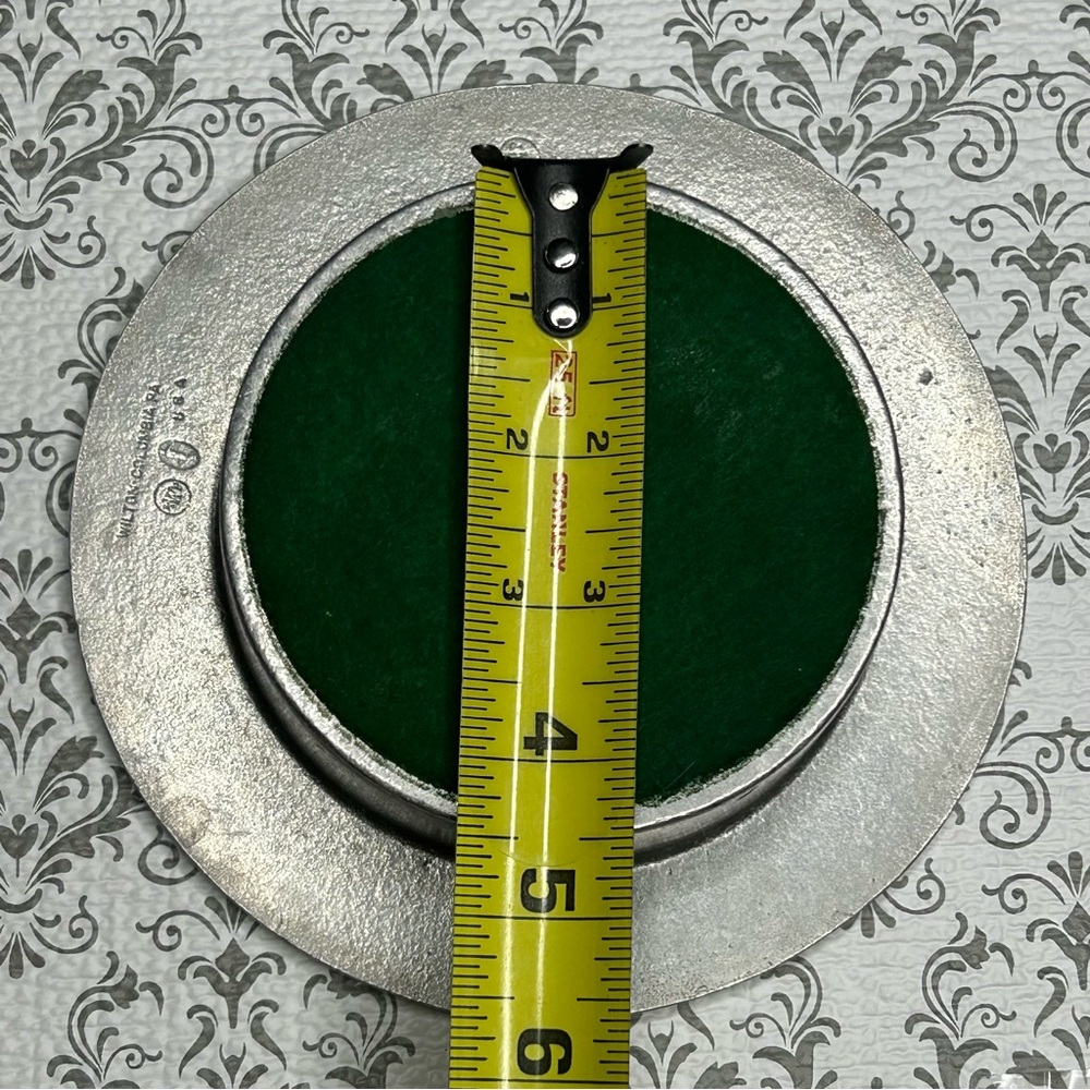 Vintage Wilton Armetale Wine Bottle Coaster with French Text - Picture 7 of 9